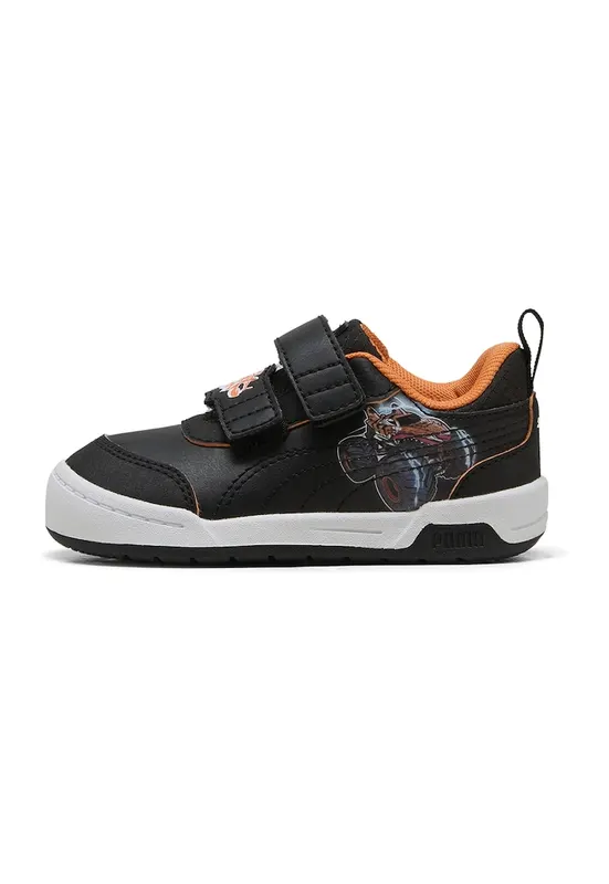 Pantofi sport Multiflex 2 de piele ecologica cu imprimeu Monster Truck - Negru/Portocaliu