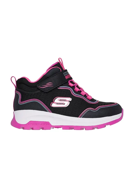 Pantofi sport impermeabili de plasa cu garnituri de piele ecologica - Negru/Fucsia