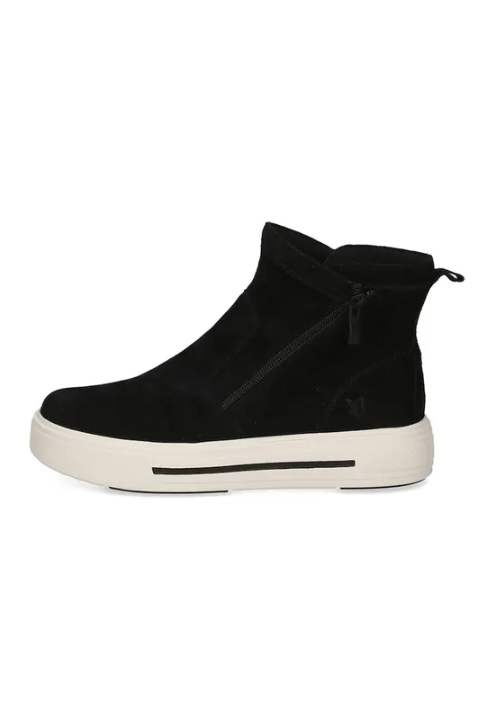 Ghete flatform din piele intoarsa - Negru
