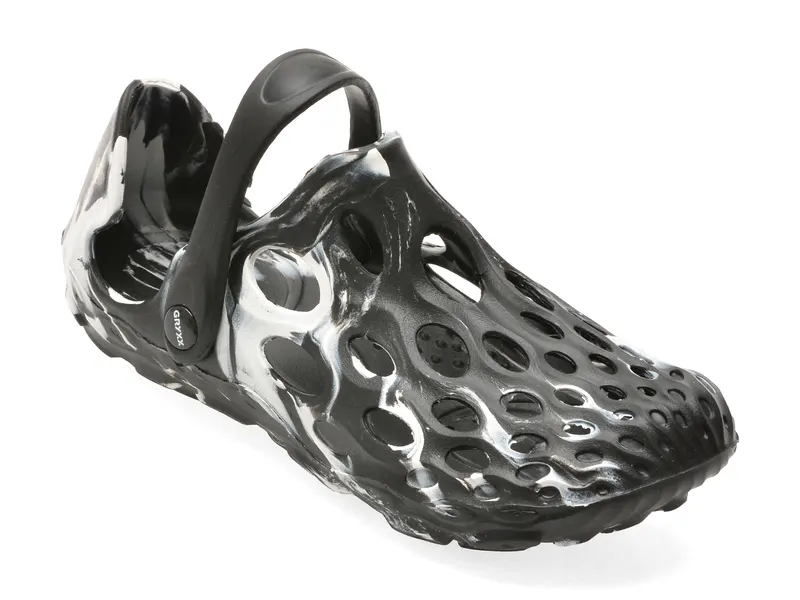 Papuci alb-negru, 868M, din pvc