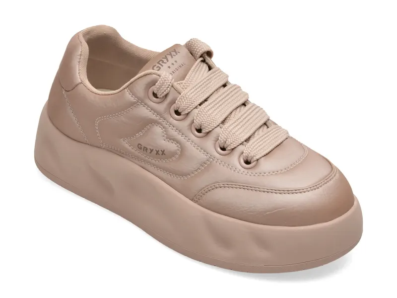 Pantofi sport nude, 2297, din piele ecologica
