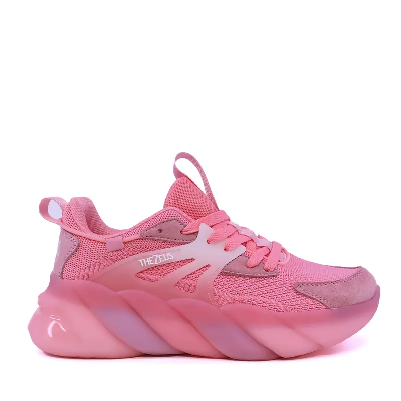 Sneakers femei Thezeus roz din piele întoarsă și material textil 3731DPS8213VRO