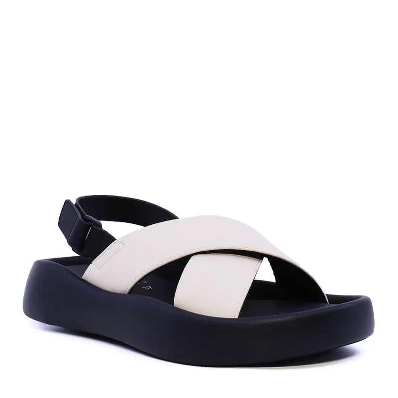 Sandale cu barete in X femei Solo Donna albe 2741DS7823A — imaginea 2