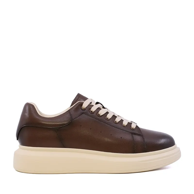 Sneakers ușori bărbați maro din piele 3852bp311mbe