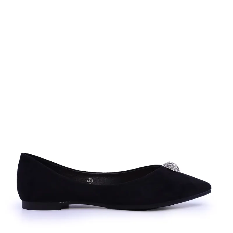 Balerini cu detaliu deco femei Solo Donna negri 1169DB2110VN