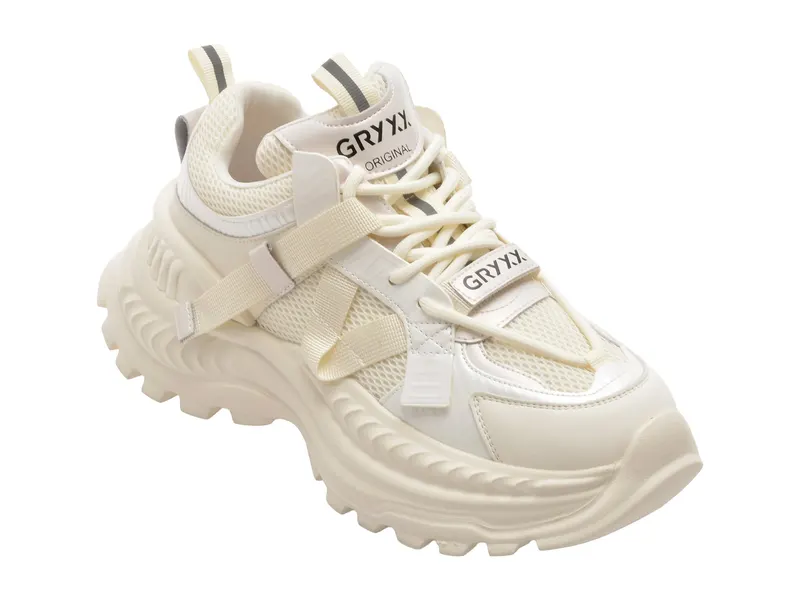 Pantofi sport GRYXX albi, 5960, din material textil