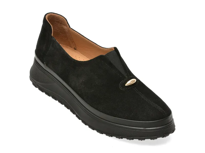 Pantofi EPICA negri, 381139, din piele intoarsa