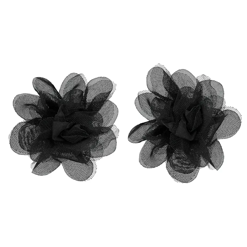 Floare neagră accesoriu pentru pantofi sub formă de clips