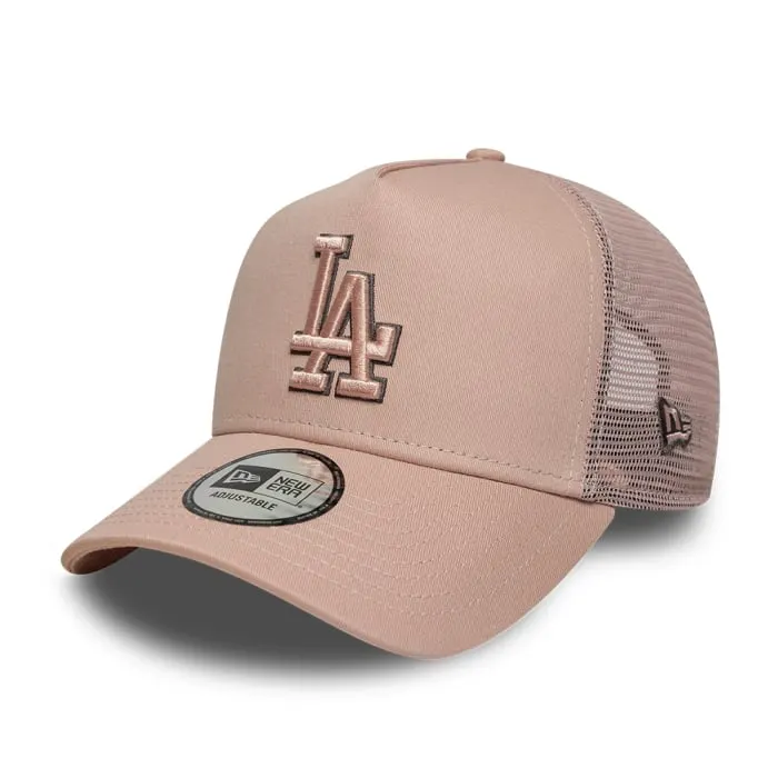 Sapca New Era MLB Outline LA Dodgers 9FORTY E-Frame Trucker Adjustable Cap Pastel Pink