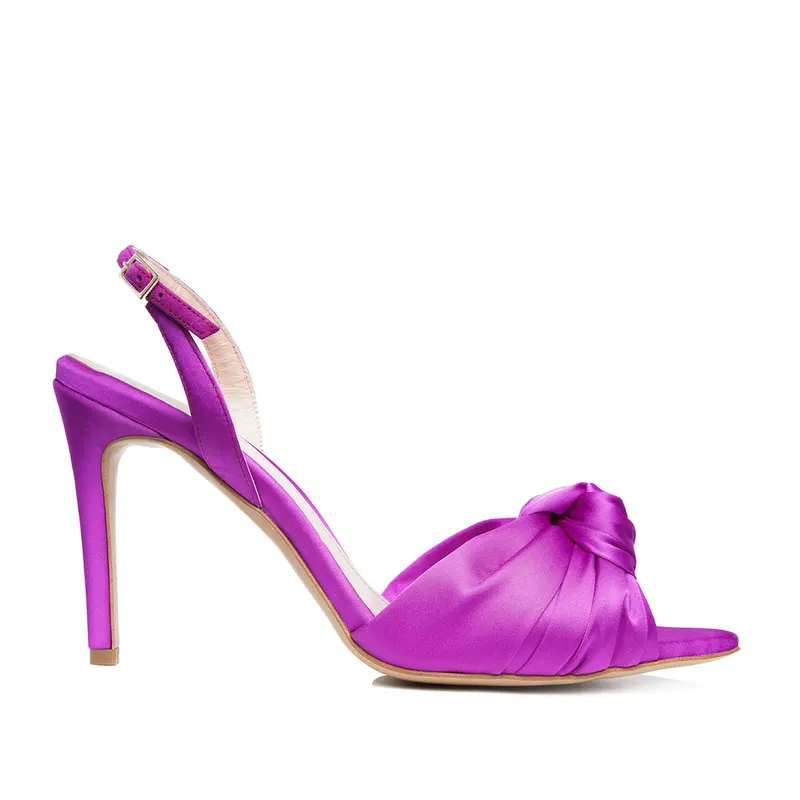 Sandale Sofia Satin, Varf Ascutit, Plum