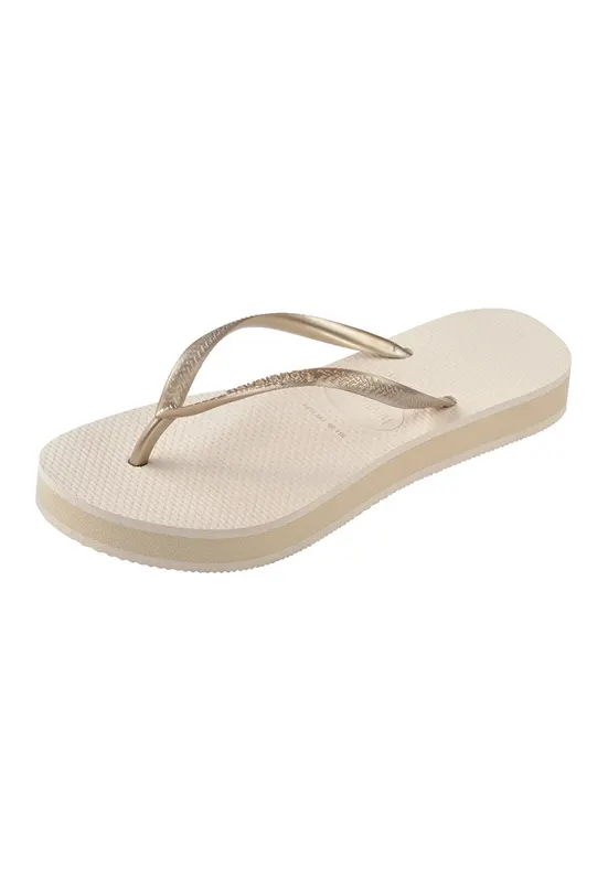 Papuci flip-flop din cauciuc - Bej deschis