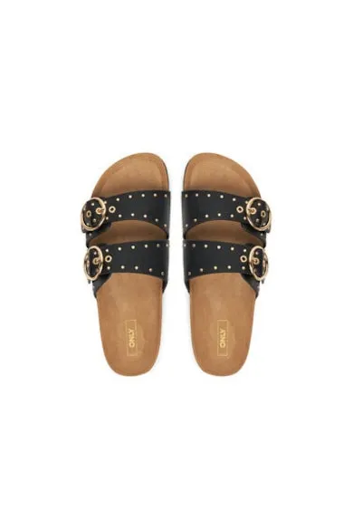 Slapi dama - 15341190 - Piele ecologica - Negru - Negru