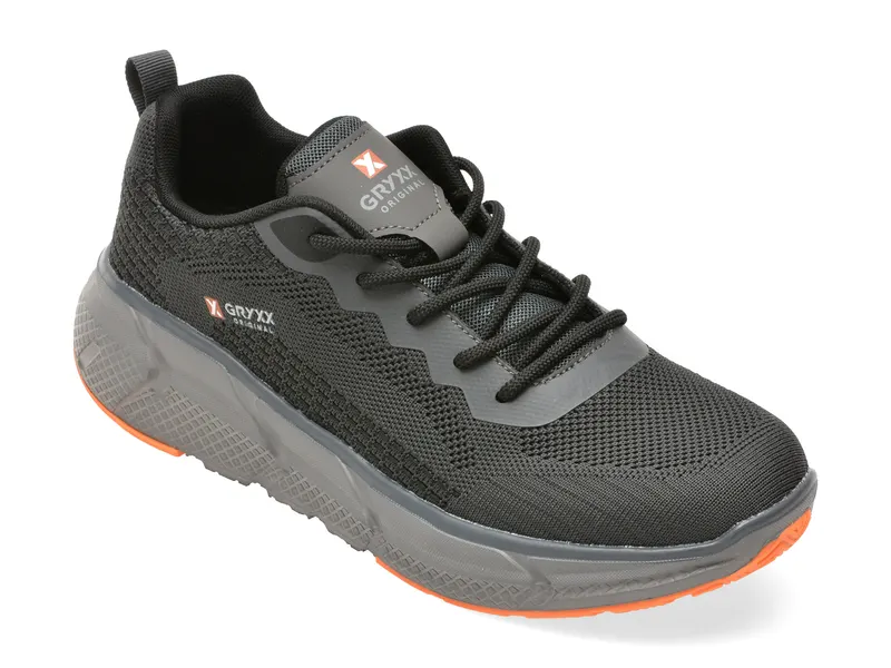 Pantofi sport negri, 1301, din material textil