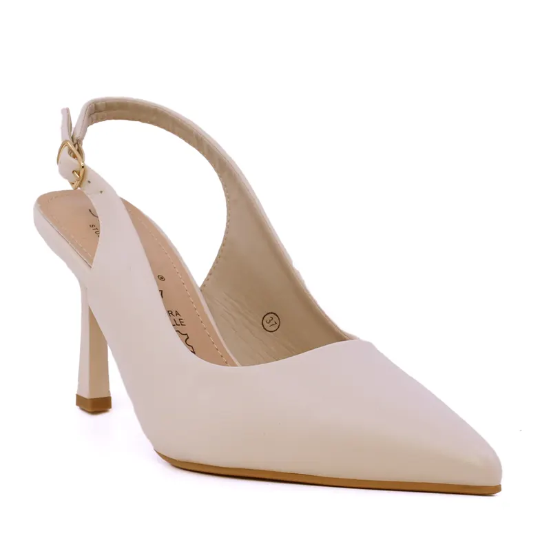 Pantofi stiletto slingback femei Solo Donna bej 1161DD1400BE — imaginea 2