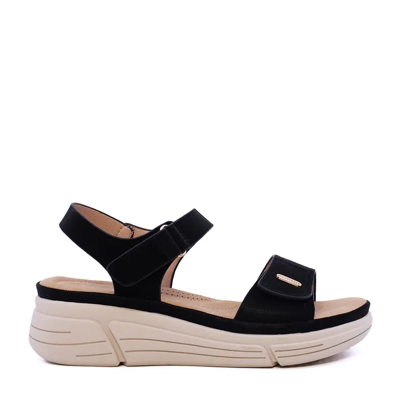 Sandale cu barete reglabile femei Solo Donna negre 2741DS7672N