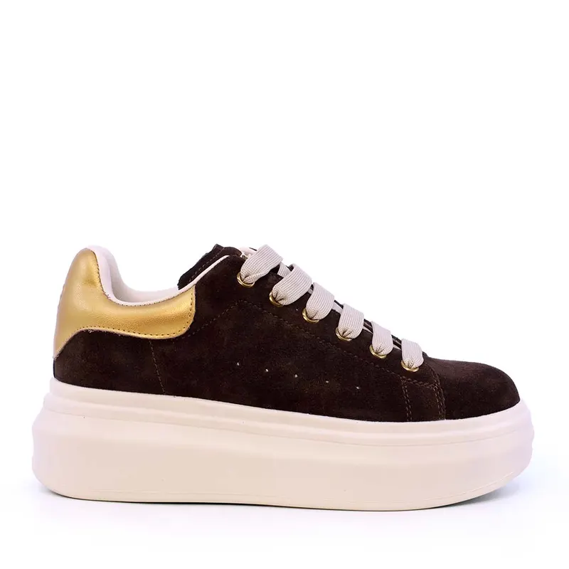 Sneaker femei Enzo Bertini maro din piele întoarsă 3862DP262VTM