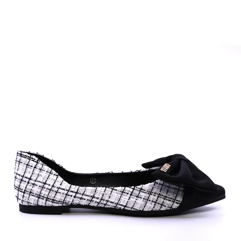 Balerini cu funda deco femei Solo Donna alb cu negru 1169DB2100AN