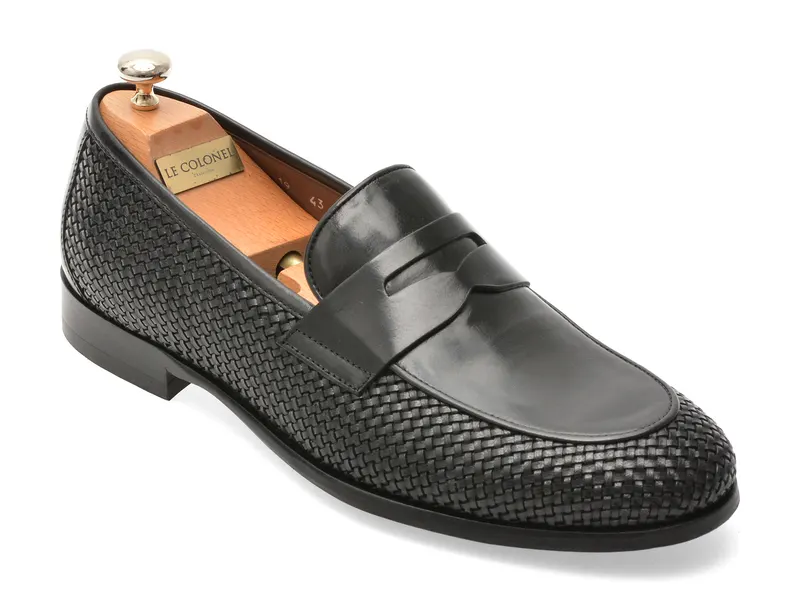 Mocasini eleganti LE COLONEL negri, 49219, din piele naturala