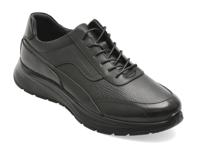 Pantofi sport negri, HT2, din piele naturala