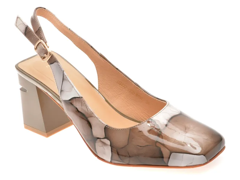 Pantofi eleganti EPICA gri, 5KL632, din piele naturala lacuita