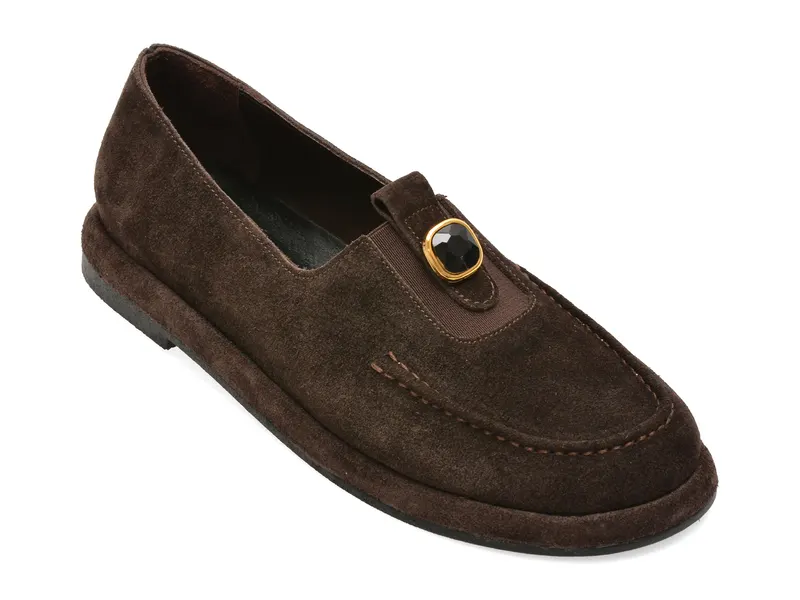 Pantofi EPICA maro, 157H601, din piele intoarsa