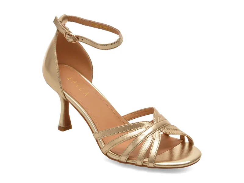 Sandale elegante EPICA aurii, 4H950, din piele naturala