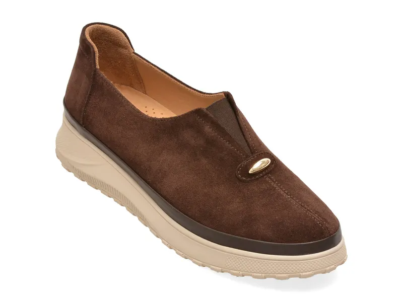 Pantofi EPICA maro, 381139, din piele intoarsa