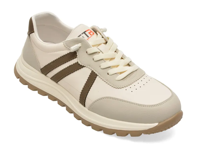 Pantofi sport BITE THE BULLET albi, A86009, din piele naturala