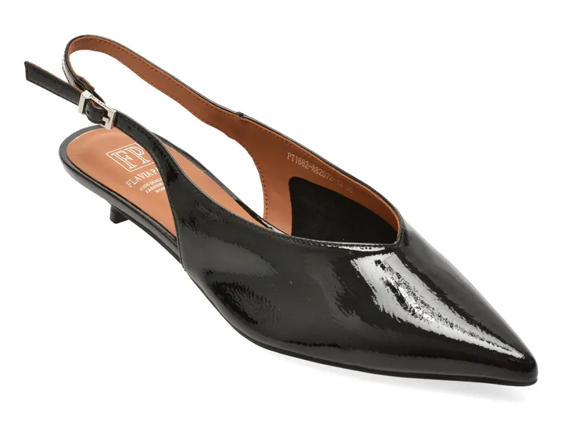 Pantofi eleganti FLAVIA PASSINI negri, PT1682, din piele naturala lacuita