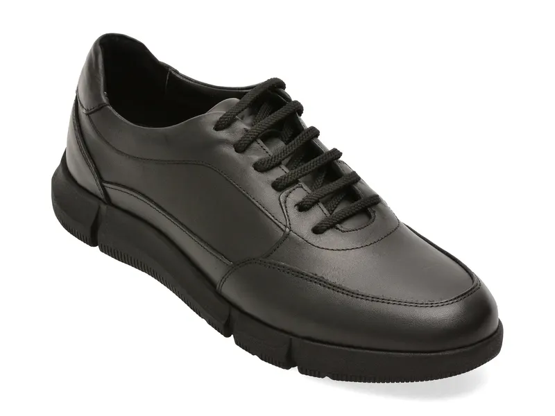 Pantofi sport negri, K76, din piele naturala