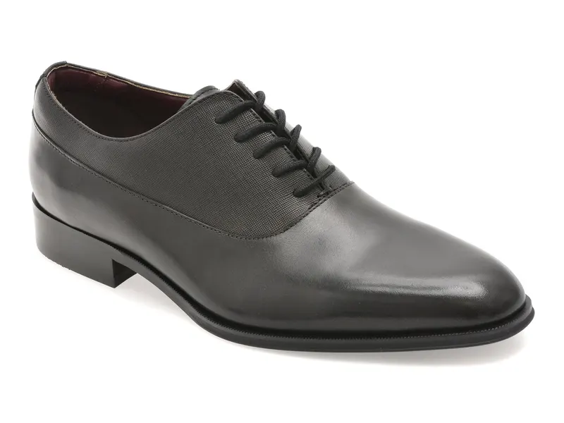 Pantofi eleganti negri, DEBONAIR 007, din piele naturala