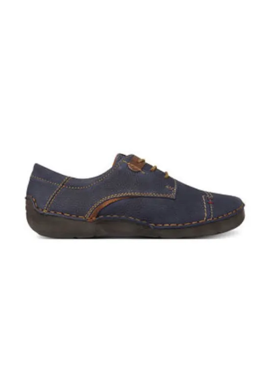 Pantofi dama - piele naturala - albastru/maro