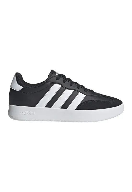 Pantofi sport din piele ecologica cu insertii din piele intoarsa Barreda - Negru/Alb optic