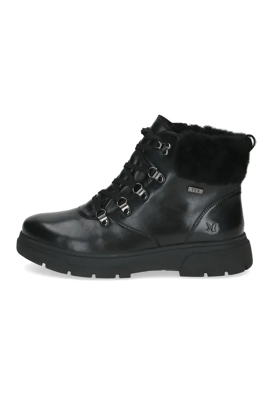 Ghete de piele cu insertie de plus - Negru