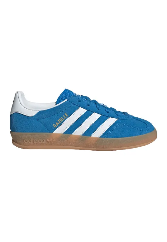 Pantofi sport Gazelle Indoor din piele intoarsa cu garnituri din material sintetic - Alb/Albastru royal