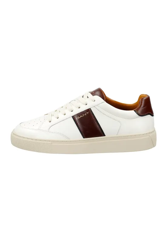 Pantofi sport din piele cu sireturi Mcjulien - Maro cognac/Galben pai/Alb murdar