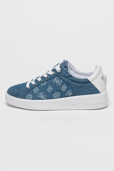 Pantofi sport din denim cu logo - Albastru inchis/Alb optic