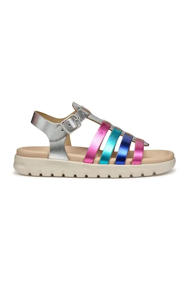 Sandale de piele cu barete multiple Soleima - Multicolor