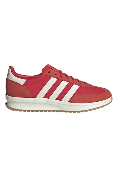 Pantofi sport cu garnituri din piele intoarsa si material textil - Alb/Rosu vermillion