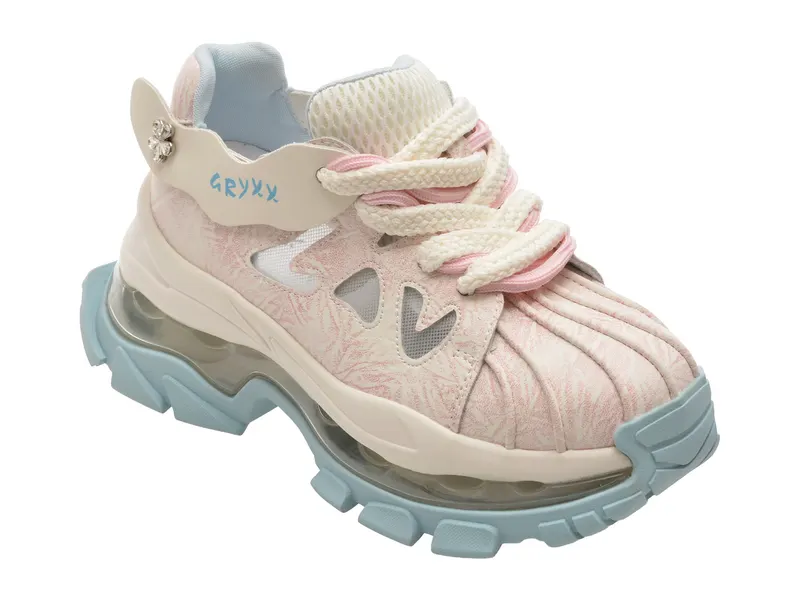 Pantofi sport albi, 2027, din piele naturala
