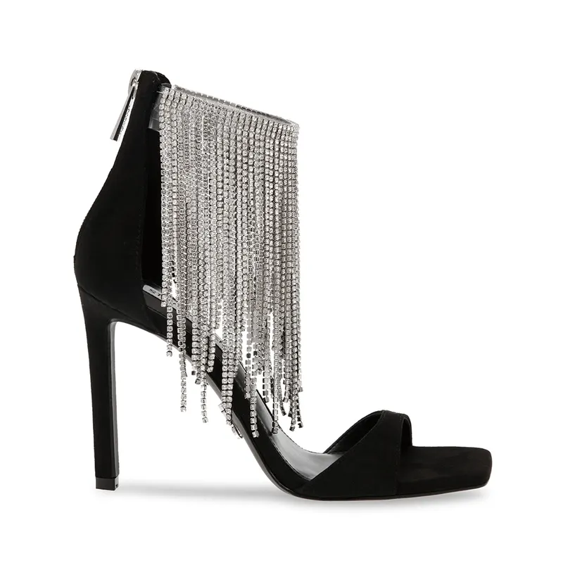 Sandale cu ștrasuri femei Steve Madden negre 1466DSGLAMORN