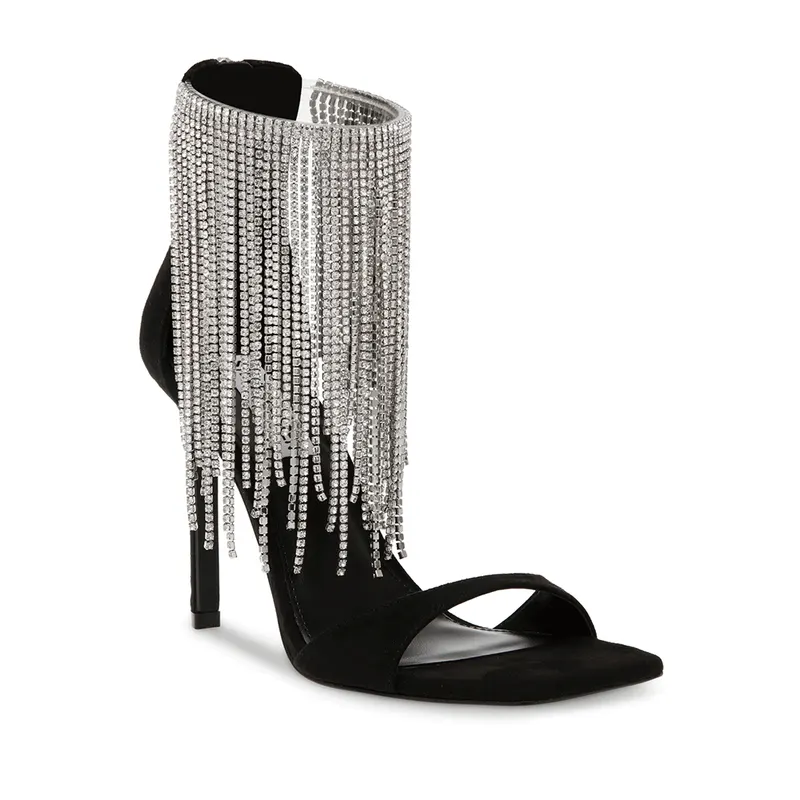 Sandale cu ștrasuri femei Steve Madden negre 1466DSGLAMORN — imaginea 2