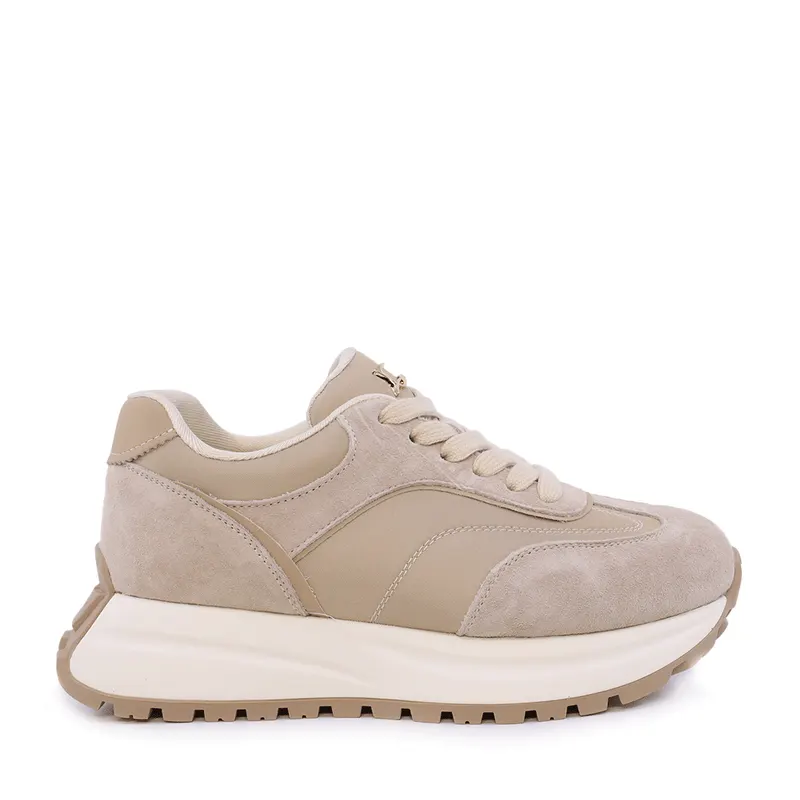 Sneakers femei Luca di Gioia bej din velur și material textil 1291DP7100VBE
