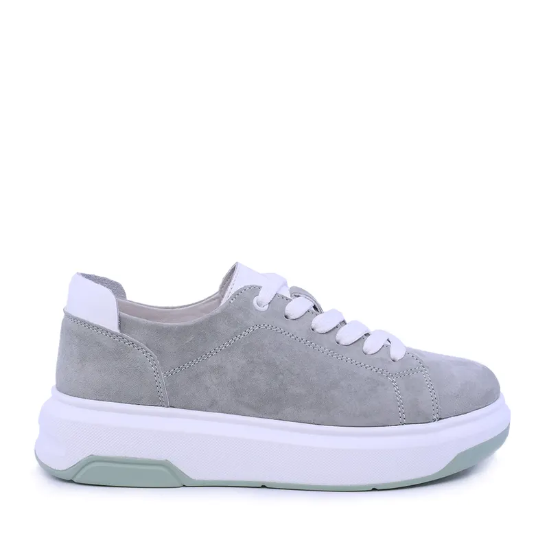 Sneakers ușori femei verzi din piele întoarsă 1991DP2210VV