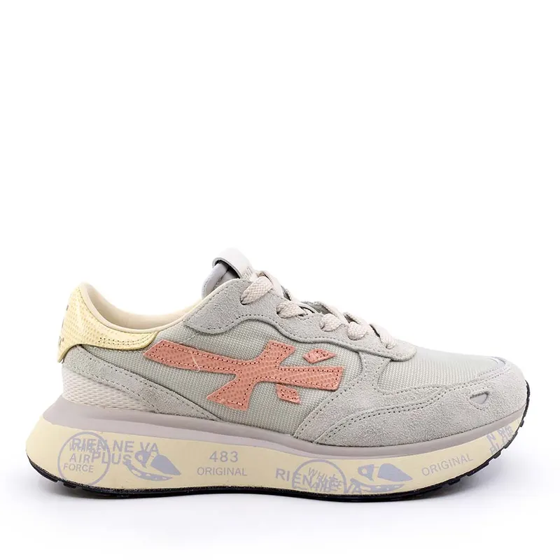 Sneakers femei Premiata Lauryn gri din piele și textil 1691DP8184GR