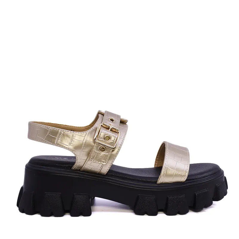 Sandale chunky femei Solo Donna aurii din sintetic 2547DS8049CAU