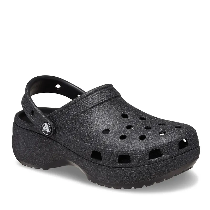 Saboți femei CROCS Classic Platform Glitter Clog black 3891DSL207241GLN — imaginea 2