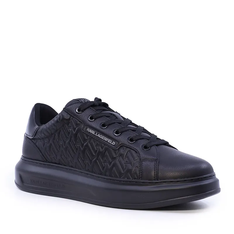Sneakers bărbați Karl Lagerfeld Kapri Mens Monogram negri din piele 2052BP52549N — imaginea 2