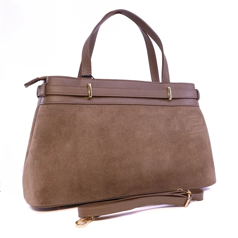 Poșetă tote femei Enzo Bertini taupe din piele 154POSP3752TA — imaginea 2
