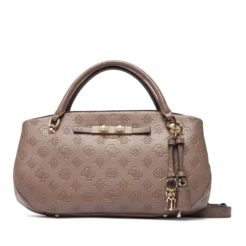 Poșetă crossbody femei Guess Carmela taupe cu logo 912POSSHWPD2225200TA